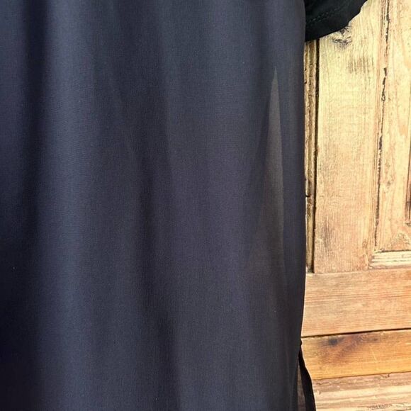 Leith XS Black Short Sleeve Layered Sheer‎ Tunic Blouse - Picture 4 of 9